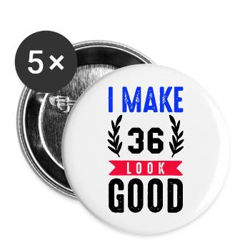 look good 36 - Buttons groß 56 mm (5er Pack) - Weiß - Vorne