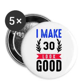 look good 30 - Buttons groß 56 mm (5er Pack) - Weiß - Vorne