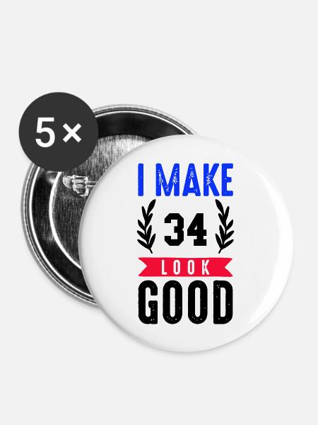 look good 34 - Buttons groß 56 mm (5er Pack) - Weiß