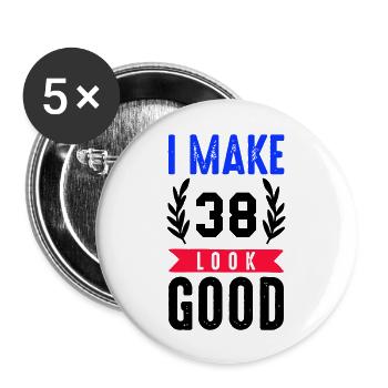 look good 38 - Buttons groß 56 mm (5er Pack) - Weiß - Vorne
