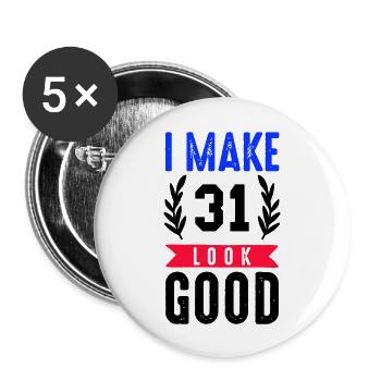 look good 31 - Buttons groß 56 mm (5er Pack) - Weiß - Vorne