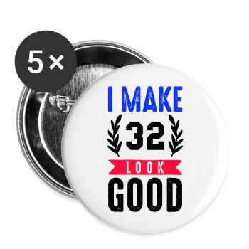 look good 32 - Buttons groß 56 mm (5er Pack) - Weiß - Vorne