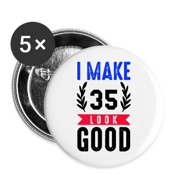 look good 35 - Buttons groß 56 mm (5er Pack) - Weiß - Vorne