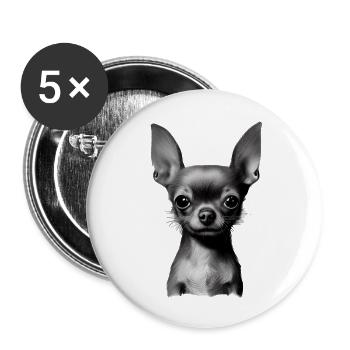 Chihuahua Dog Propriétaire Chihuahua Puppy Dogs - Lot de 5 grands badges (56 mm) - blanc - Devant