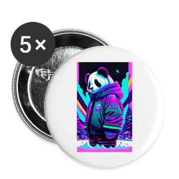 Panda casual - Buttons large 2.2''/56 mm (5-pack) - white - Front