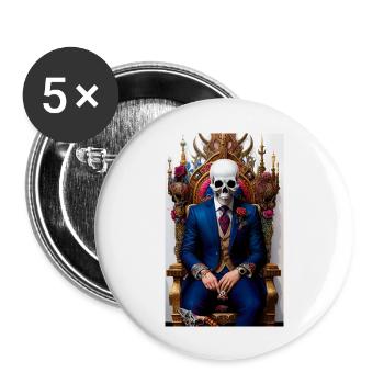 ARTWORK Skull Throne - Buttons large 2.2''/56 mm (5-pack) - white - Front