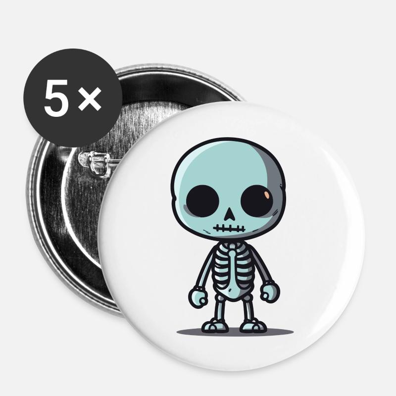 Skeleton - Buttons large 2.2''/56 mm (5-pack) - white