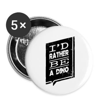 Fun Old Costume Tshirts Chrome Dino - Buttons large 2.2''/56 mm (5-pack) - white - Front