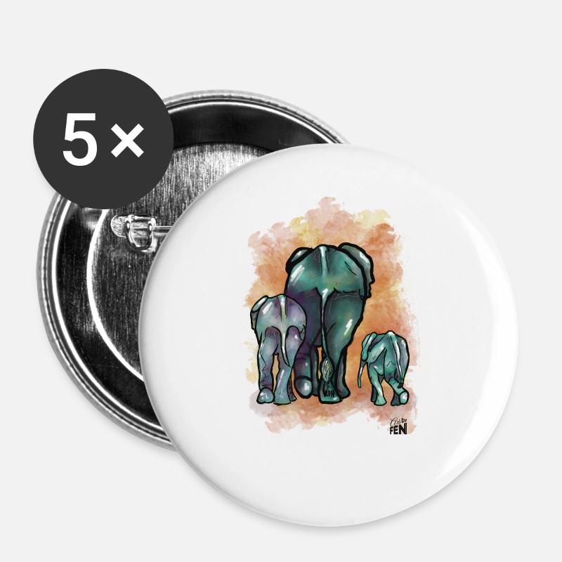 Elephant Generation - Buttons large 2.2''/56 mm (5-pack) - white