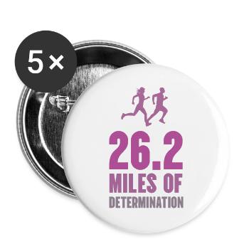 Marathon - 26,2 Miles of Determination - Buttons large 2.2''/56 mm (5-pack) - white - Front