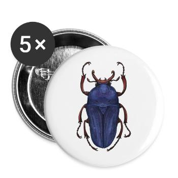 Big Beetle Stag - giant beetle deer - Buttons large 2.2''/56 mm (5-pack) - white - Front