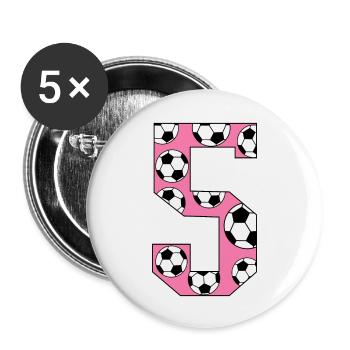 5ème anniversaire Football Rose - Lot de 5 grands badges (56 mm) - blanc - Devant