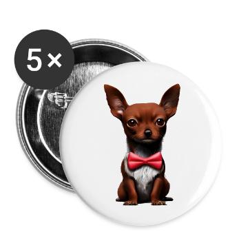 Chihuahua Dog Propriétaire Chihuahua Puppy Dogs - Lot de 5 grands badges (56 mm) - blanc - Devant