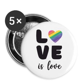 Mois de la fierté - L’amour c’est l’amour - Lot de 5 grands badges (56 mm) - blanc - Devant