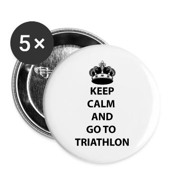 Triathlon Natation Vélo Course Marathon - Lot de 5 grands badges (56 mm) - blanc - Devant