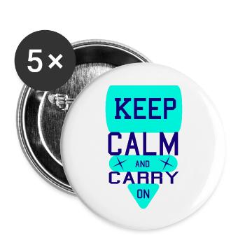 Keep Calm and Carry On2 - Buttons large 2.2''/56 mm (5-pack) - white - Front