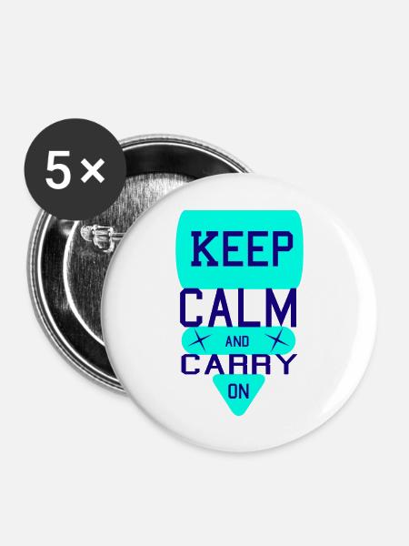 Ruhe bewahren und weitermachen2 - Buttons groß 56 mm (5er Pack) - Weiß