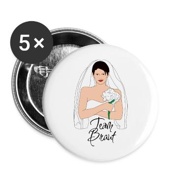 Team Bride Black 2 - Buttons large 2.2''/56 mm (5-pack) - white - Front