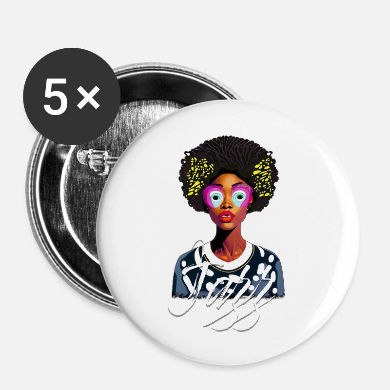 Jazz - Buttons large 2.2''/56 mm (5-pack) - white