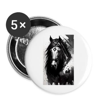 Horse | Horseback riding | Animal | Mount | Colorful - Buttons large 2.2''/56 mm (5-pack) - white - Front