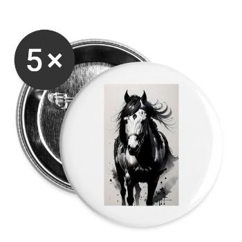 Horse | Horseback riding | Animal | Mount | Colorful - Buttons large 2.2''/56 mm (5-pack) - white - Front