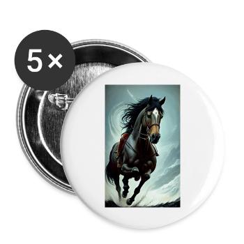 Horse | Horseback riding | Animal | Mount | Colorful - Buttons large 2.2''/56 mm (5-pack) - white - Front