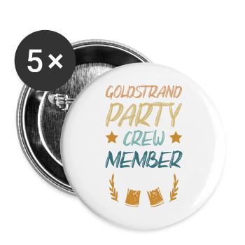 Équipe de fête Golden Sands - Lot de 5 grands badges (56 mm) - blanc - Devant