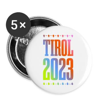 Tyrol 2023 - Lot de 5 grands badges (56 mm) - blanc - Devant