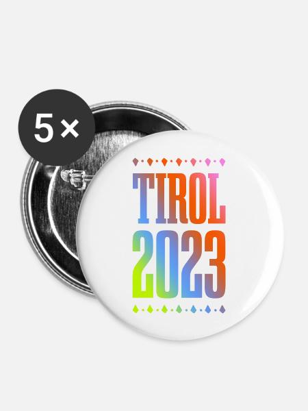 Tirol 2023 - Buttons groß 56 mm (5er Pack) - Weiß