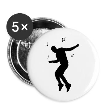 Danse Musique de danse - Lot de 5 grands badges (56 mm) - blanc - Devant
