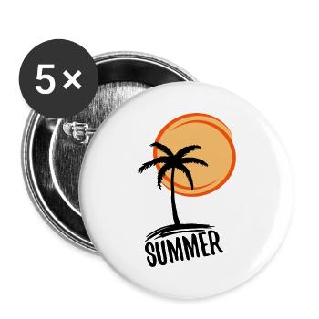 Holidays and summer in paradise (black) - Buttons large 2.2''/56 mm (5-pack) - white - Front