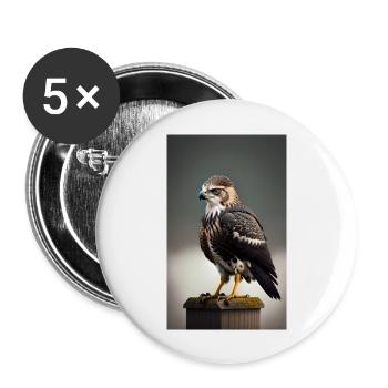 Aigle | Oiseaux | Liberté | Animaux - Lot de 5 grands badges (56 mm) - blanc - Devant