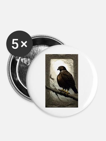 Adler | Vogel | Freiheit | Tiere - Buttons groß 56 mm (5er Pack) - Weiß