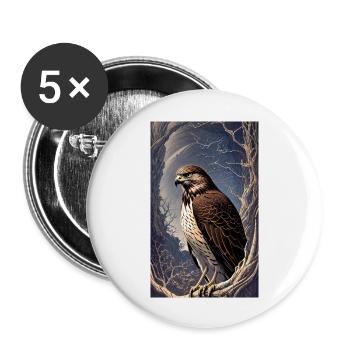 Aigle | Oiseaux | Liberté | Animaux - Lot de 5 grands badges (56 mm) - blanc - Devant