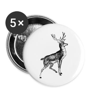 Wildtiere - Buttons groß 56 mm (5er Pack) - Weiß - Vorne