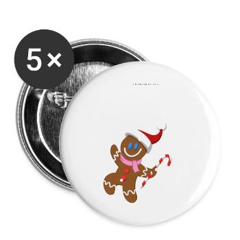 Gingerbread - Buttons large 2.2''/56 mm (5-pack) - white - Front