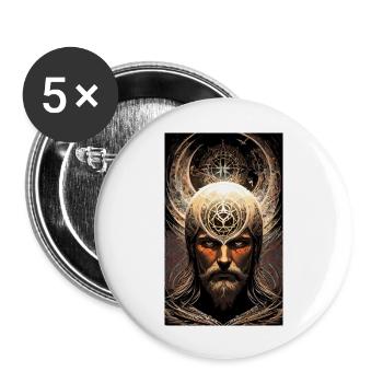 Mystisches Symbol | geheimnisvoll | Symbol - Buttons groß 56 mm (5er Pack) - Weiß - Vorne