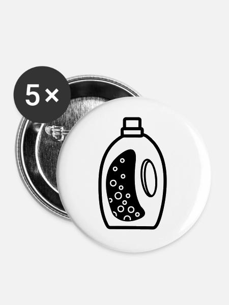 Waschmittelflasche - Buttons groß 56 mm (5er Pack) - Weiß