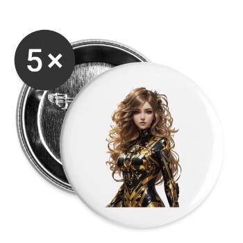 Anime - Lot de 5 grands badges (56 mm) - blanc - Devant