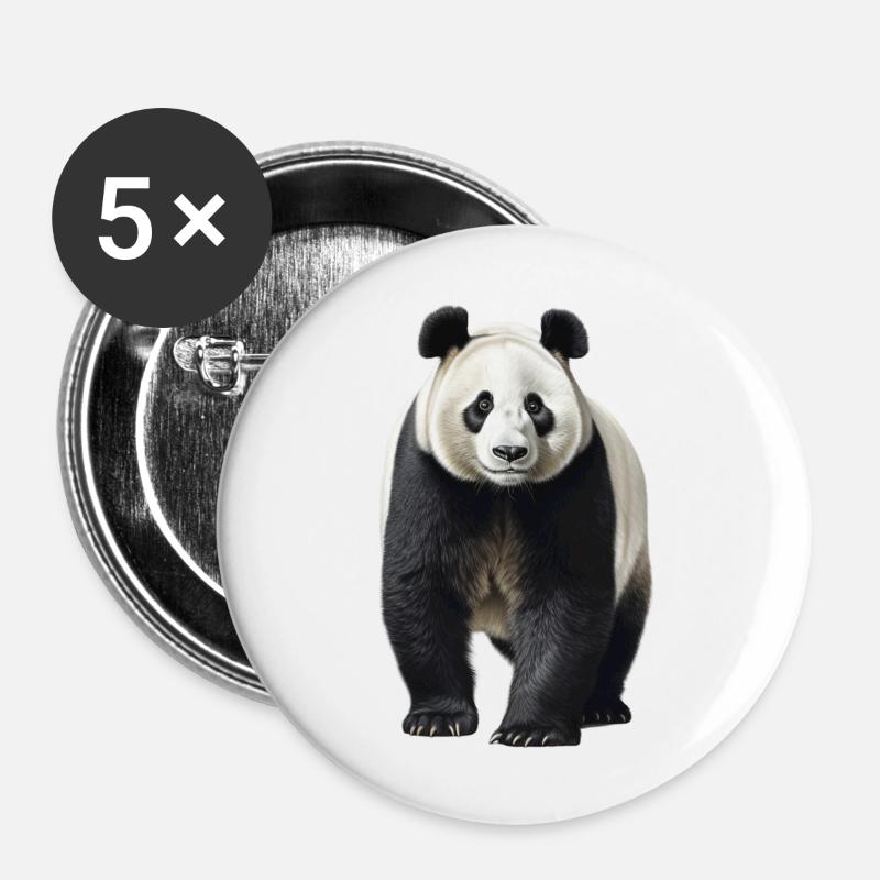 The giant panda - Buttons large 2.2''/56 mm (5-pack) - white