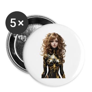 Anime - Buttons large 2.2''/56 mm (5-pack) - white - Front