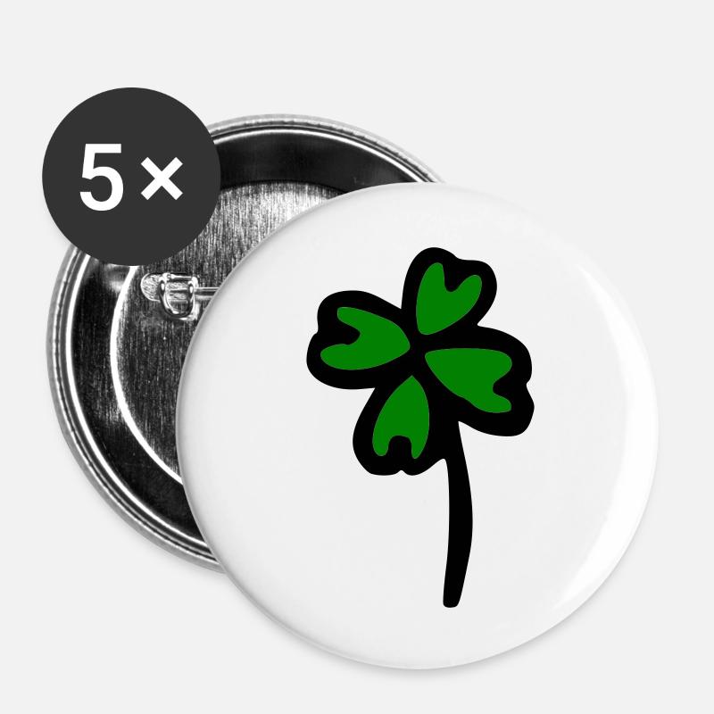 Cloverleaf - Buttons large 2.2''/56 mm (5-pack) - white