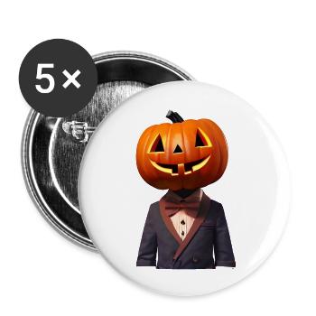 Halloween Pumpkin Costume Gift Pumpkin Costume - Buttons large 2.2''/56 mm (5-pack) - white - Front