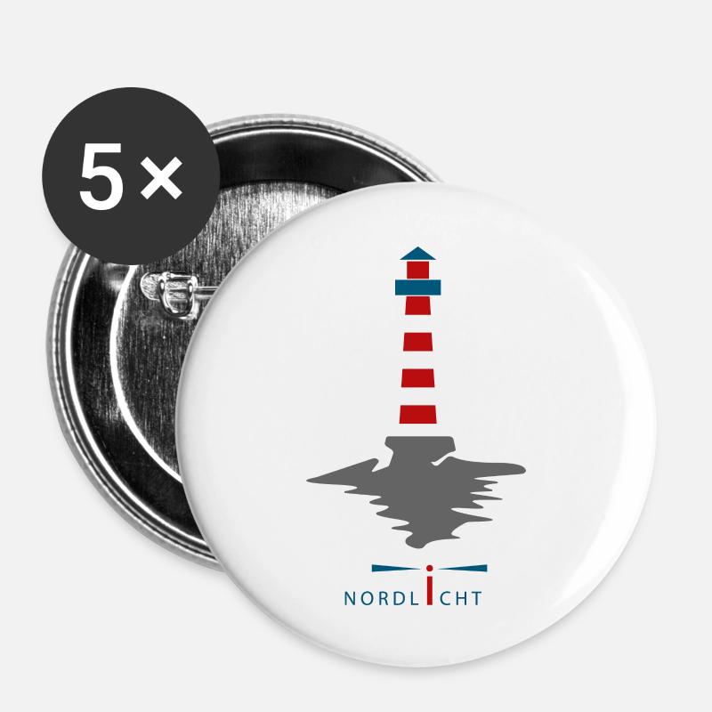 Nordlicht - Buttons groß 56 mm (5er Pack) - Weiß
