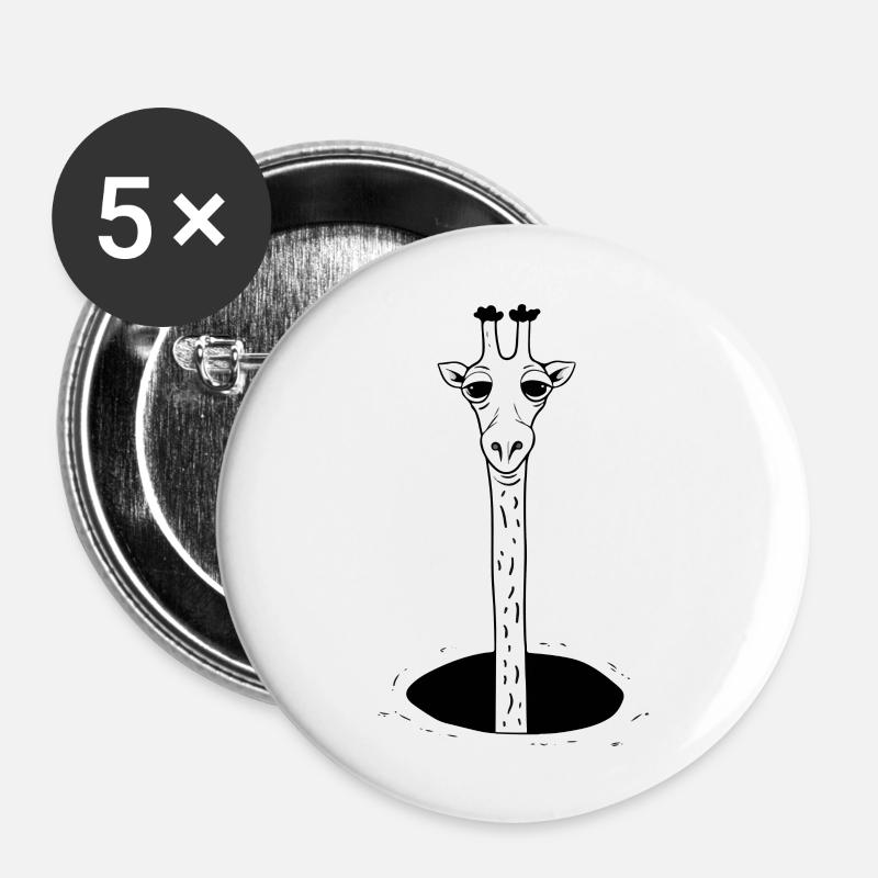 Quirky Giraffe - Buttons large 2.2''/56 mm (5-pack) - white
