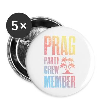 Prague Party Crew - Buttons large 2.2''/56 mm (5-pack) - white - Front