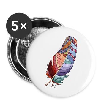 Feather - Buttons large 2.2''/56 mm (5-pack) - white - Front