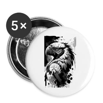 Tropical parrot magic - Buttons large 2.2''/56 mm (5-pack) - white - Front