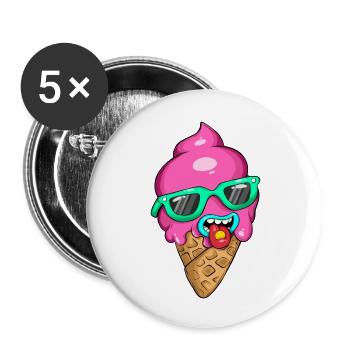 Drogeneis - Buttons groß 56 mm (5er Pack) - Weiß - Vorne