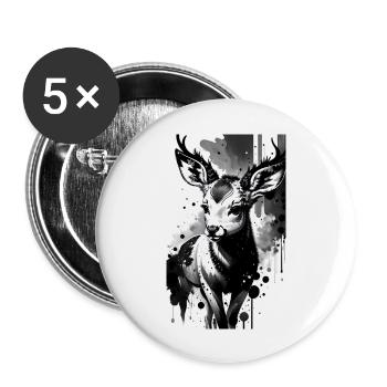 Adorable Deer - Buttons large 2.2''/56 mm (5-pack) - white - Front